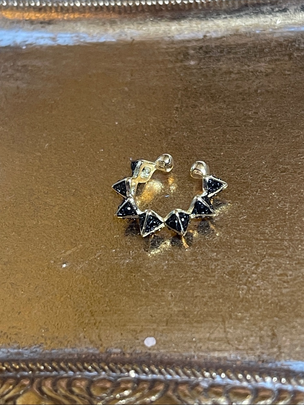Melinda Maria Gold Black Spike Ear Cuff
